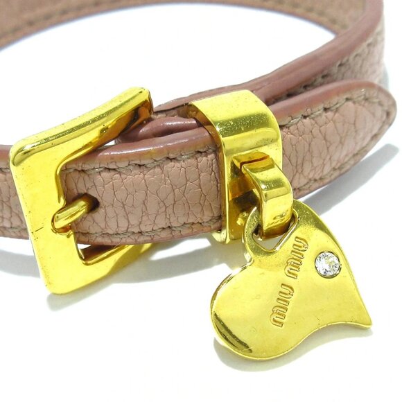 Auth miu miu - Pink Gold Leather Hardware Bracelet - Picture 3 of 6